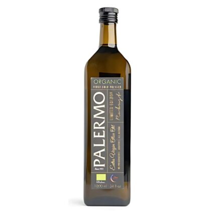 Palermo Organic Extra Virgin Olive Oil In Dark Marasca Glass Bottle 1 Ltr.