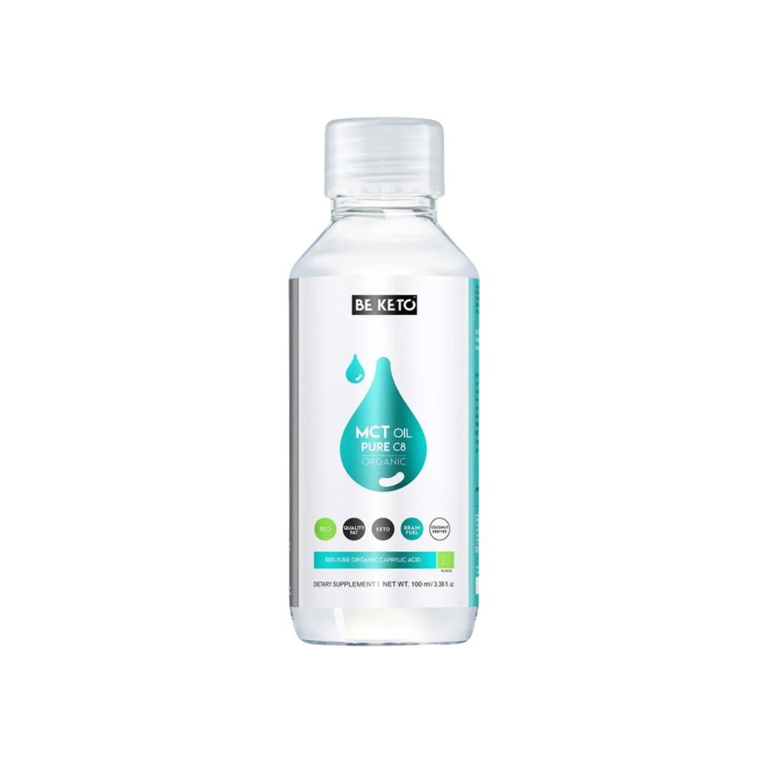 BE KETO Organic MCT OIL 100% C8 – 100ml - Image 1